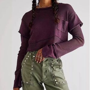 We the free Venice layering top in eggplant/purple NWOT